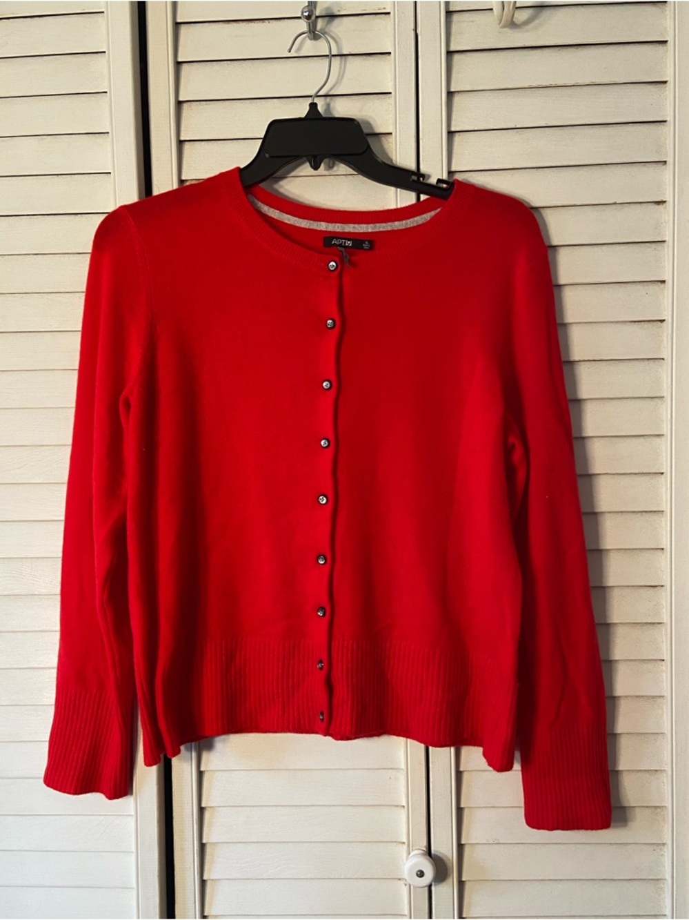 Apt. 9 Bright Red 100% Cashmere Cardigan